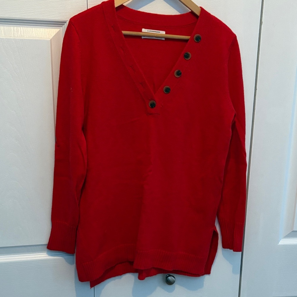 Anthropologie Vibrant Red Knit Top